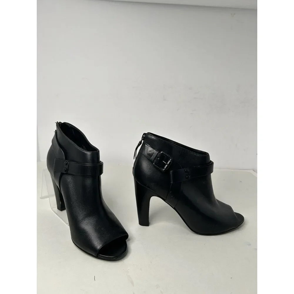 Vero Cuoio  Nikoletta Womens Size 8 Blk‎ Leather Ankle Boots Made In Brazil EUC